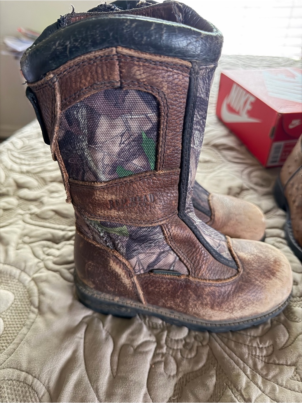 RedHead Brown Camo Kids Boots Snake boots waterproof size 11